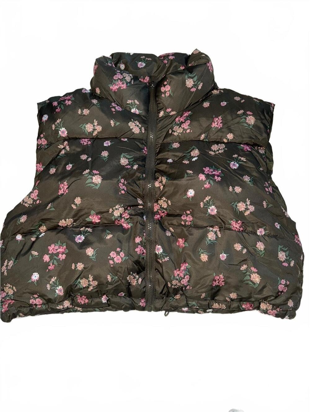 Aéropostale Remixed Down Floral Puffer Vest XL